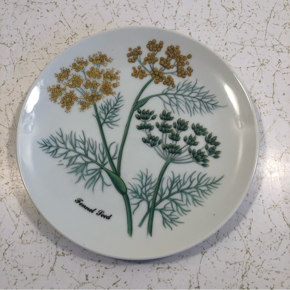 Vtg Collectible Plate Horchow Japan Collectible Fennel Seed Plate